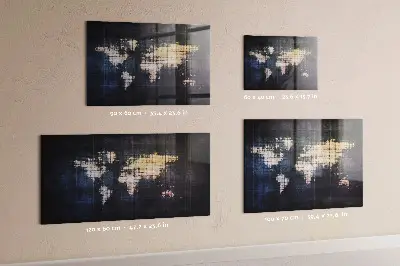 Magnetic Abstract World Map Wall Board