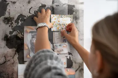 Concrete World Map Magnetic Board