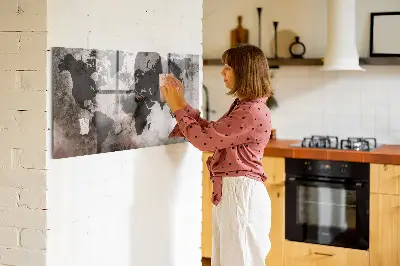 Concrete World Map Magnetic Board