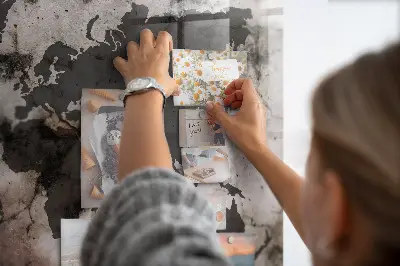 Concrete World Map Magnetic Board