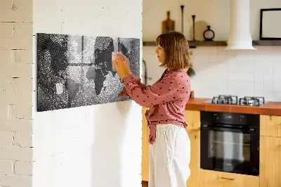 Magnetic wall board with a concrete world map design