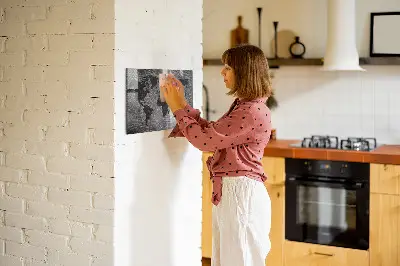 Magnetic wall board with a concrete world map design