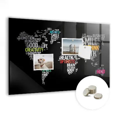 Magnetic World Map Wall Board
