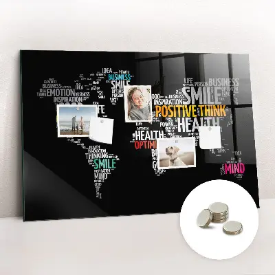 Magnetic World Map Wall Board