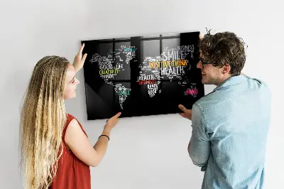 Magnetic World Map Wall Board