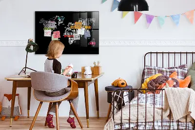 Magnetic World Map Wall Board