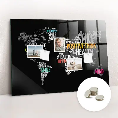 Magnetic World Map Wall Board