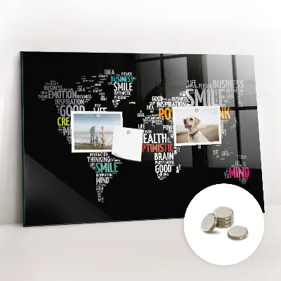 Magnetic World Map Wall Board