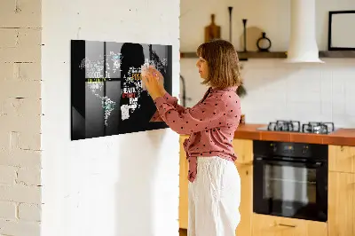 Magnetic World Map Wall Board