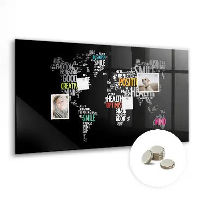 Magnetic World Map Wall Board