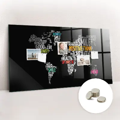 Magnetic World Map Wall Board