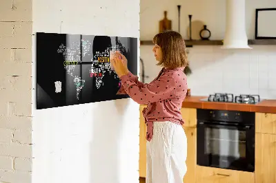 Magnetic World Map Wall Board