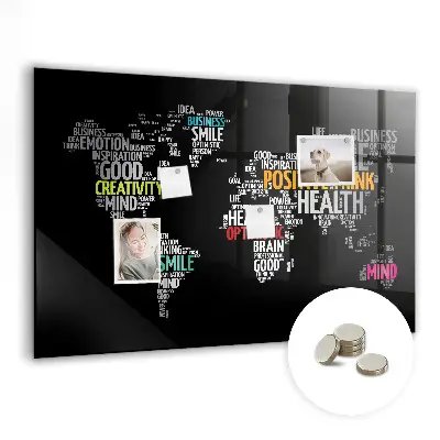 Magnetic World Map Wall Board