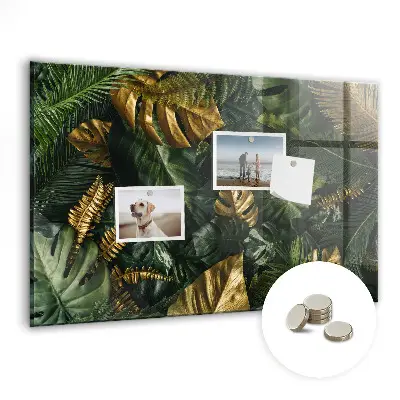 Jungle Leaves Magnetic Glass Dry Erase Board