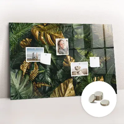 Jungle Leaves Magnetic Glass Dry Erase Board