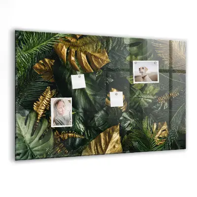 Jungle Leaves Magnetic Glass Dry Erase Board