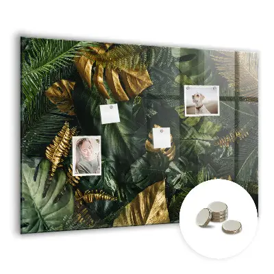 Jungle Leaves Magnetic Glass Dry Erase Board