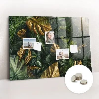 Jungle Leaves Magnetic Glass Dry Erase Board
