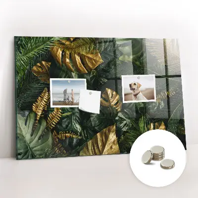 Jungle Leaves Magnetic Glass Dry Erase Board