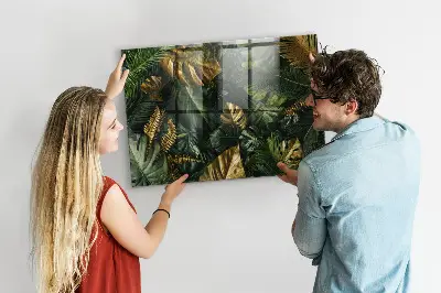 Jungle Leaves Magnetic Glass Dry Erase Board