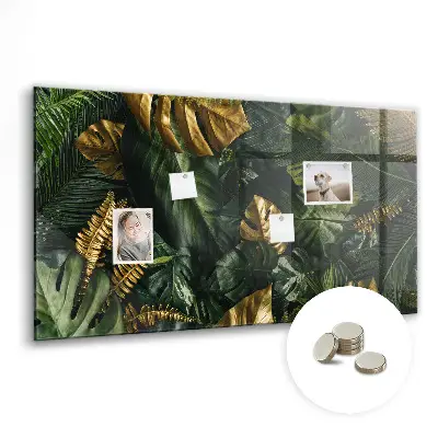 Jungle Leaves Magnetic Glass Dry Erase Board