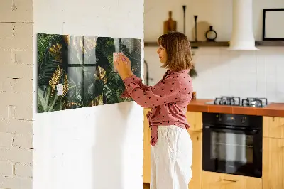Jungle Leaves Magnetic Glass Dry Erase Board