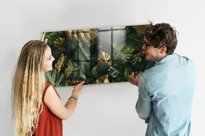 Jungle Leaves Magnetic Glass Dry Erase Board