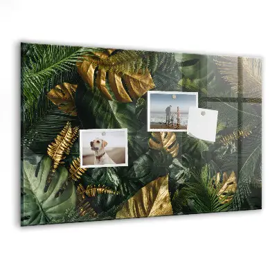 Jungle Leaves Magnetic Glass Dry Erase Board