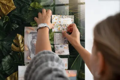 Jungle Leaves Magnetic Glass Dry Erase Board