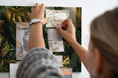 Jungle Leaves Magnetic Glass Dry Erase Board