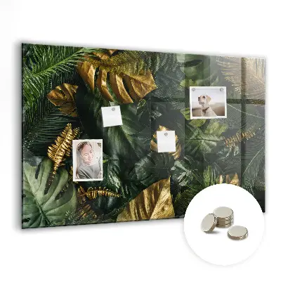 Jungle Leaves Magnetic Glass Dry Erase Board