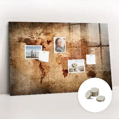 Magnetic wall board Old world map