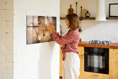 Magnetic wall board Old world map