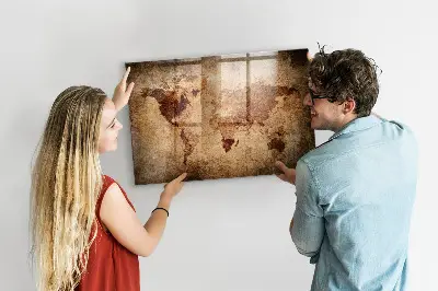 Magnetic wall board Old world map