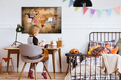 Magnetic wall board Old world map