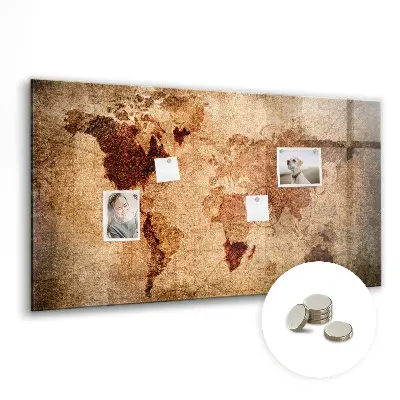 Magnetic wall board Old world map