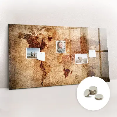 Magnetic wall board Old world map