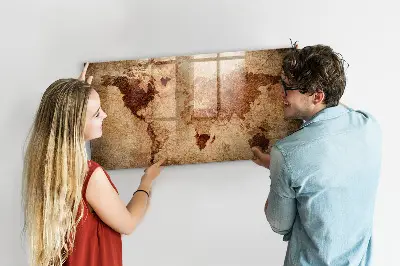Magnetic wall board Old world map
