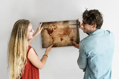 Magnetic wall board Old world map