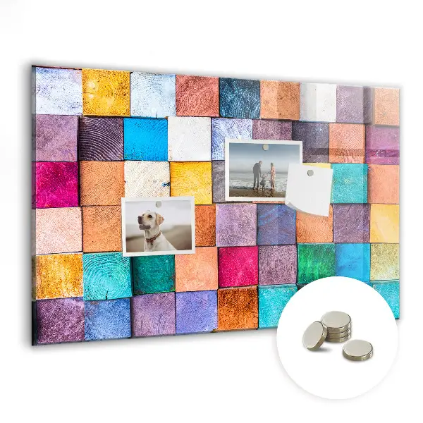 Magnetic glass dry erase board Wooden cubes