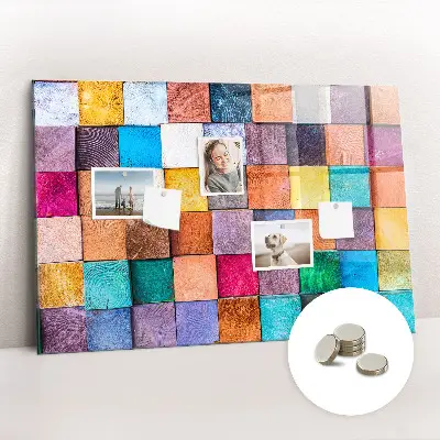 Magnetic glass dry erase board Wooden cubes
