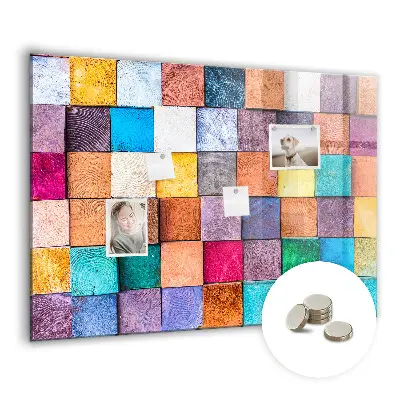 Magnetic glass dry erase board Wooden cubes