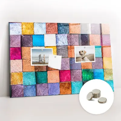 Magnetic glass dry erase board Wooden cubes