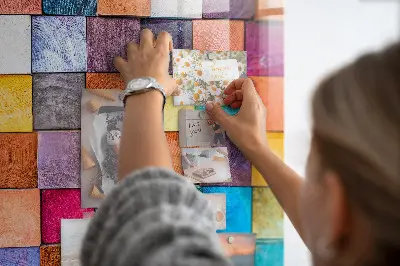 Magnetic glass dry erase board Wooden cubes