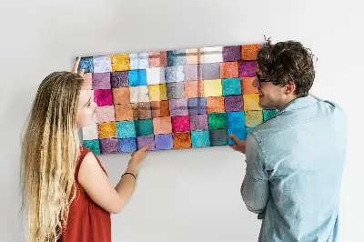 Magnetic glass dry erase board Wooden cubes
