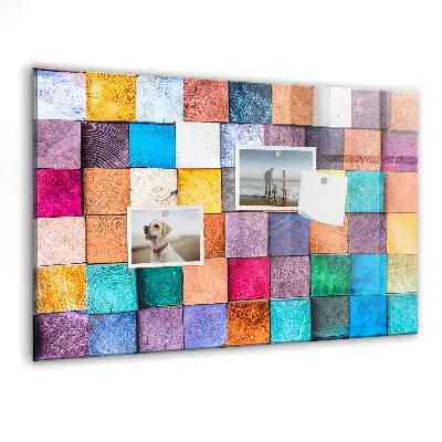 Magnetic glass dry erase board Wooden cubes
