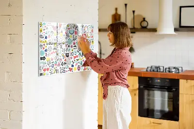 Magnetic glass dry erase board for pictures and sketches