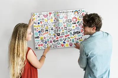Magnetic glass dry erase board for pictures and sketches