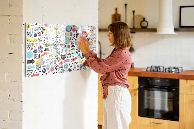Magnetic glass dry erase board for pictures and sketches