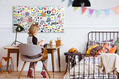 Magnetic glass dry erase board for pictures and sketches
